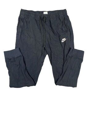 Nike Mens Black Cotton Jogger Pants Size L Elastic Waistband Lightweight